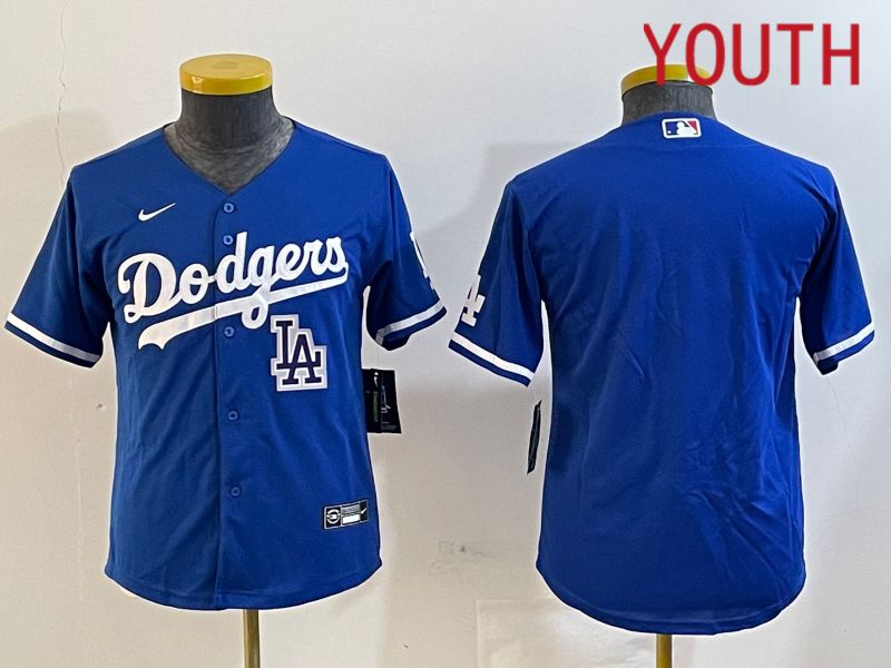 Youth Los Angeles Dodgers Blank Blue Game 2024 Nike MLB Jersey style 12181